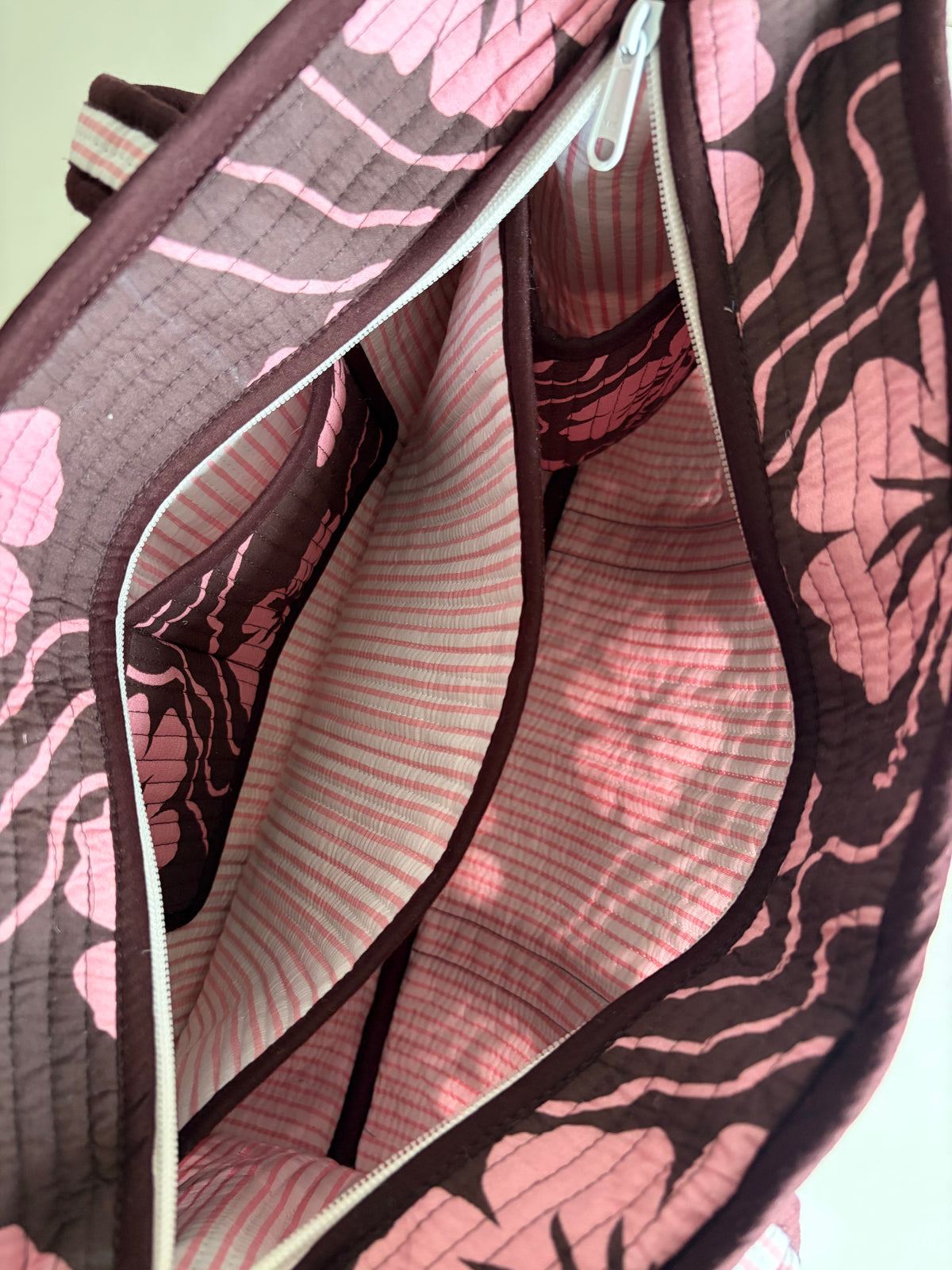 Brown & Pink Hibiscus Compartment Midi