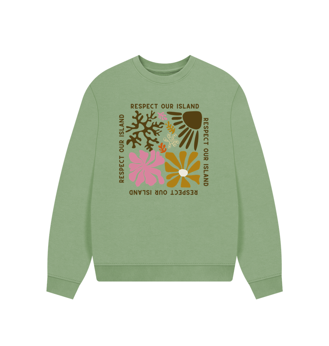 Sage Respect Our Island - Women's Oversized Sweatshirt