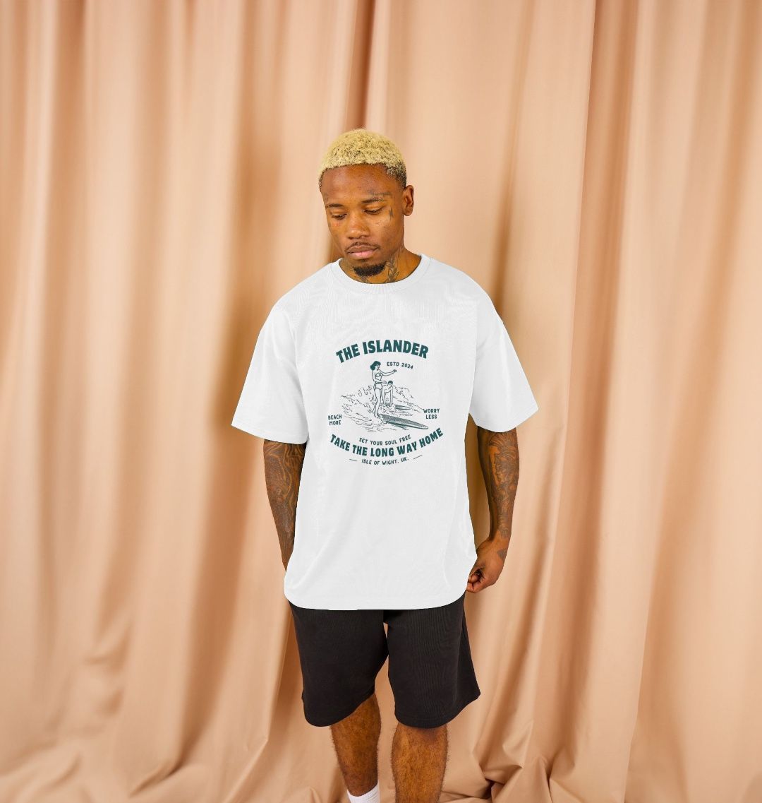 Take the long way home -Unisex oversized Tshirt - Surf - The Islander