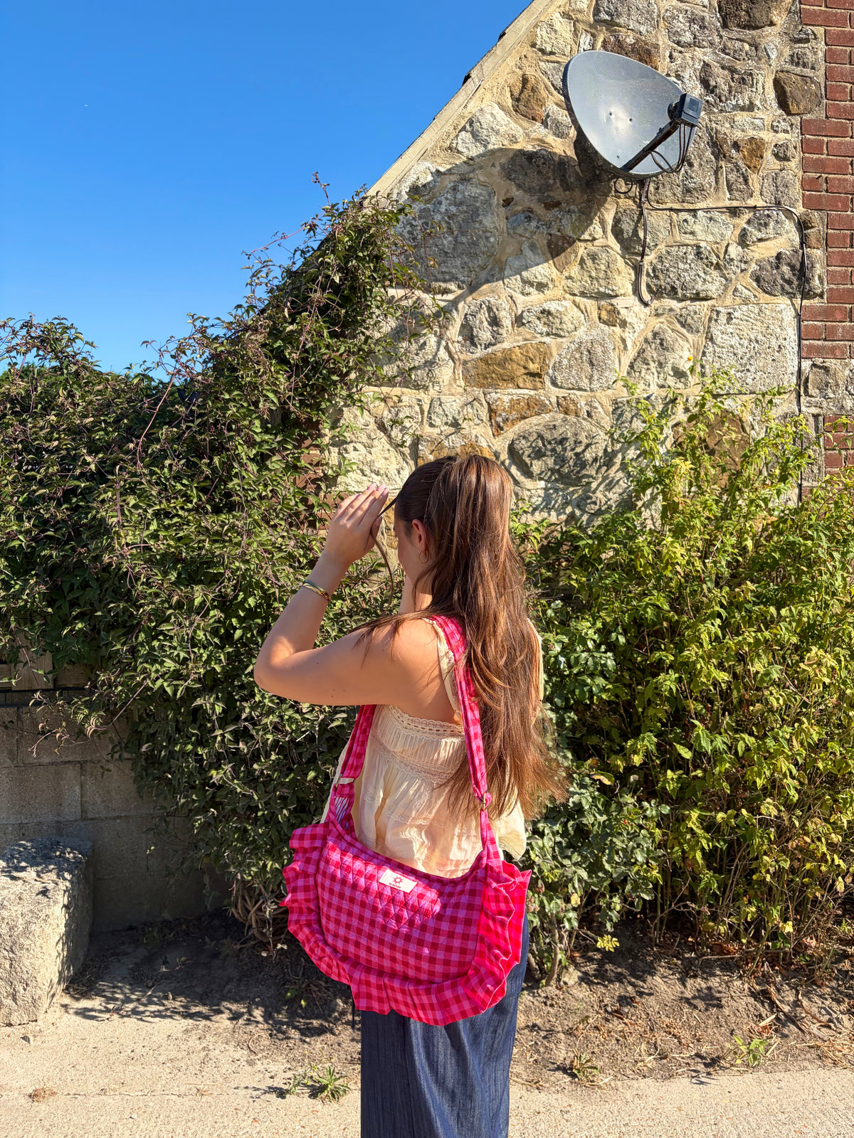 Pink Gingham Frill Side Mini