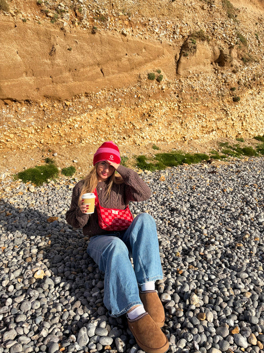 Pink & Red Checkerboard Side Mini