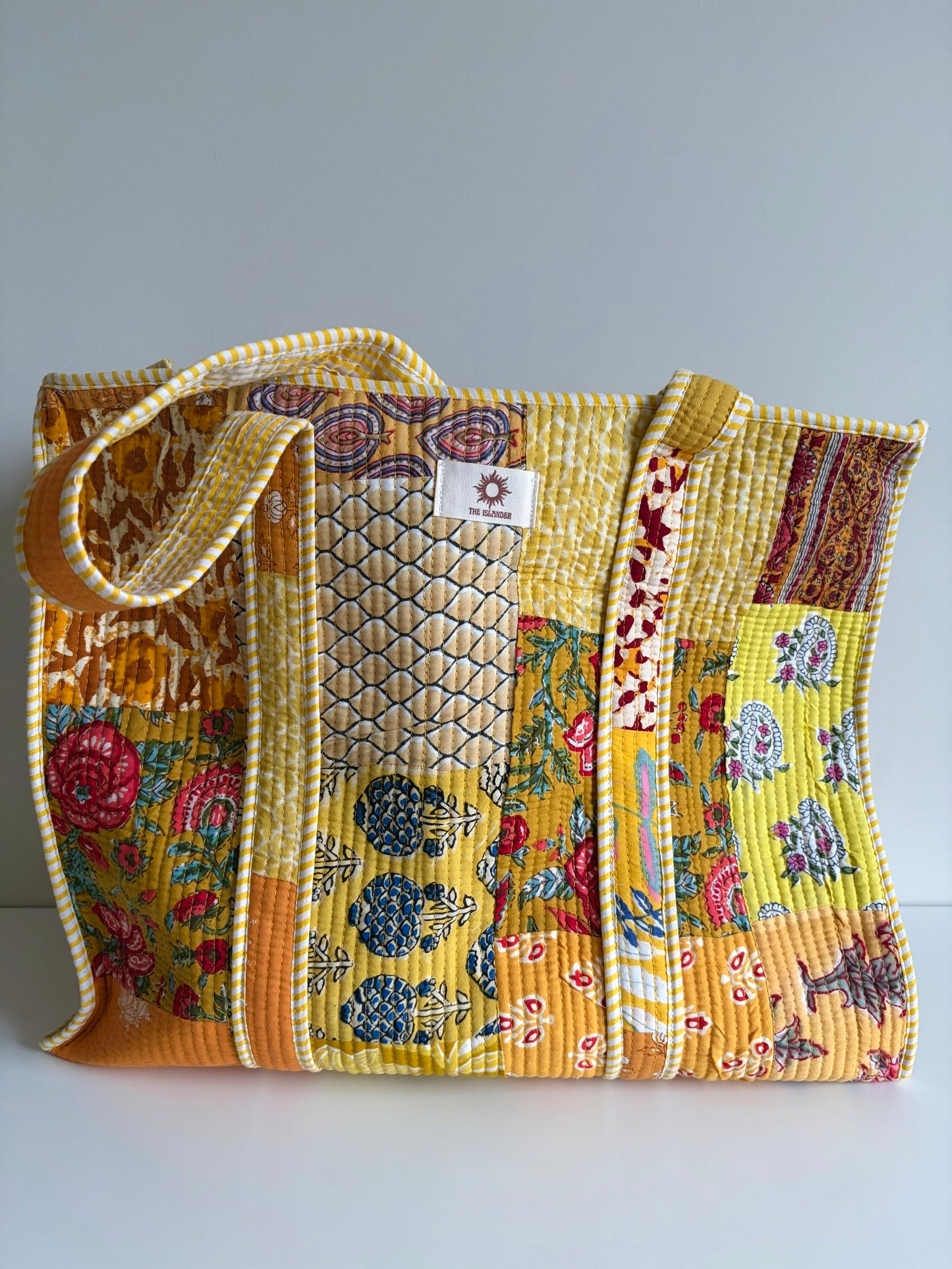 Spring Floral Patchwork Zipped Large Tote Bags