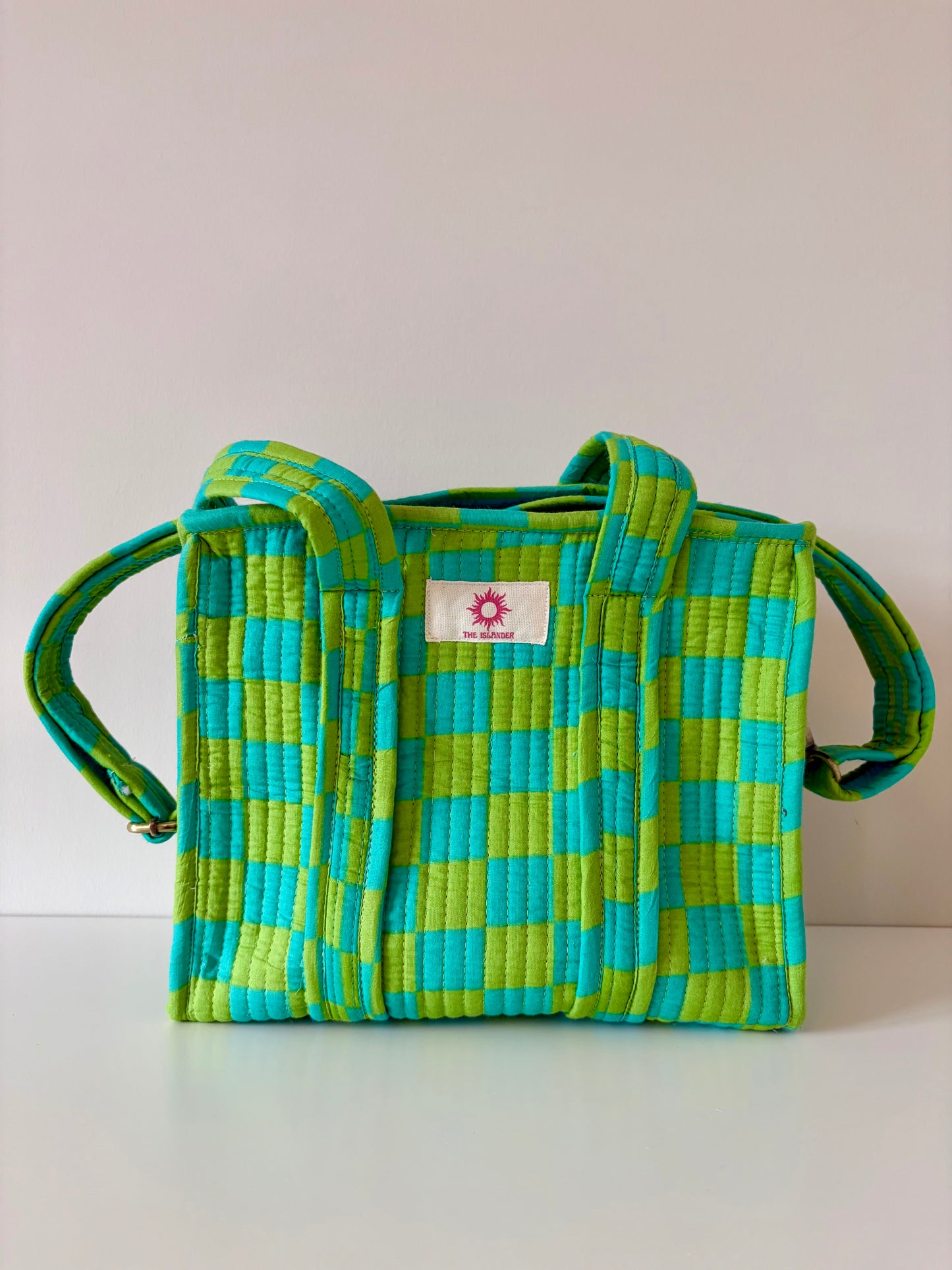 Green Checkerboard Mini Tote Bag