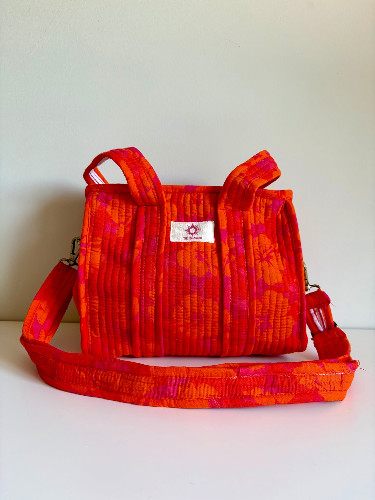 Pink & Orange Hibiscus Mini Tote Bag