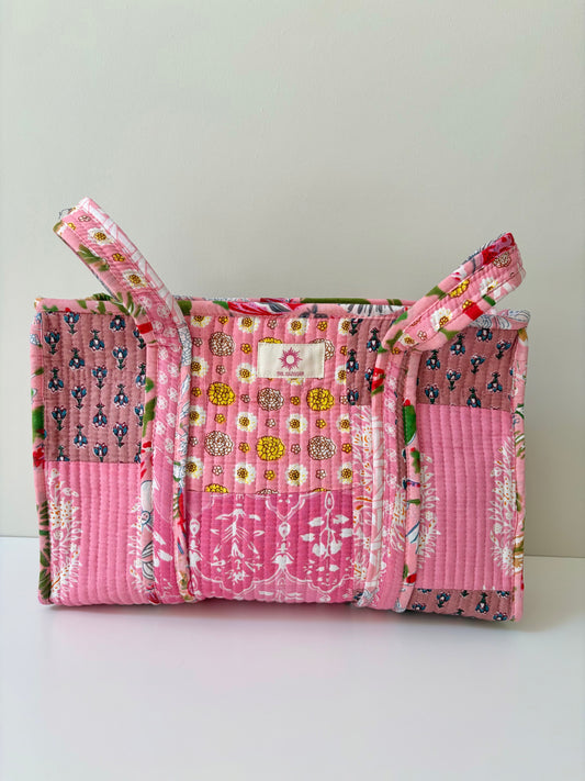 Baby Pink Patchwork Midi Tote