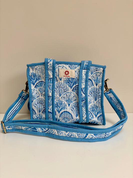 Blue Shell Mini Quilted Bag
