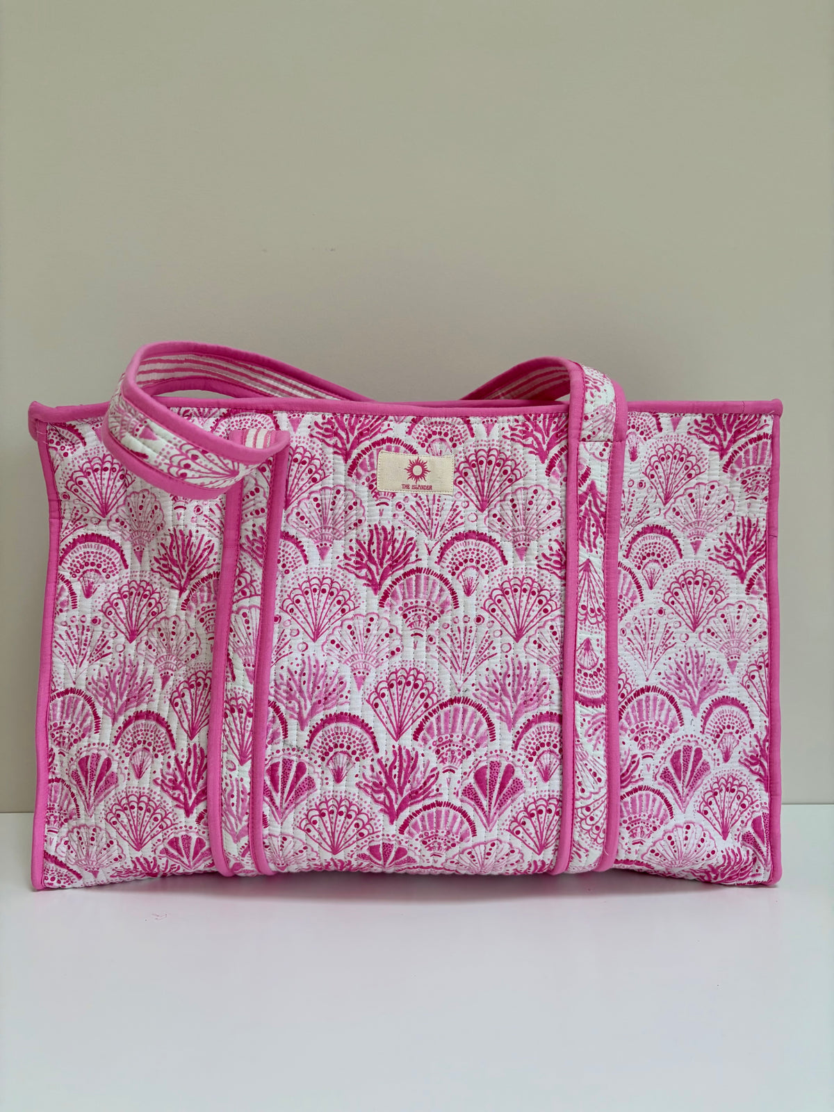 Pink Shell Large Tote Bag