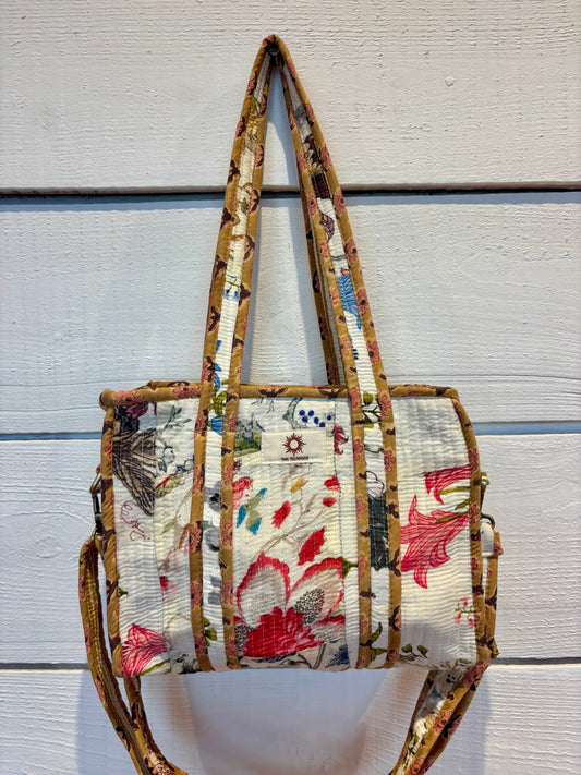 Cream Patchwork Mini Tote Bag