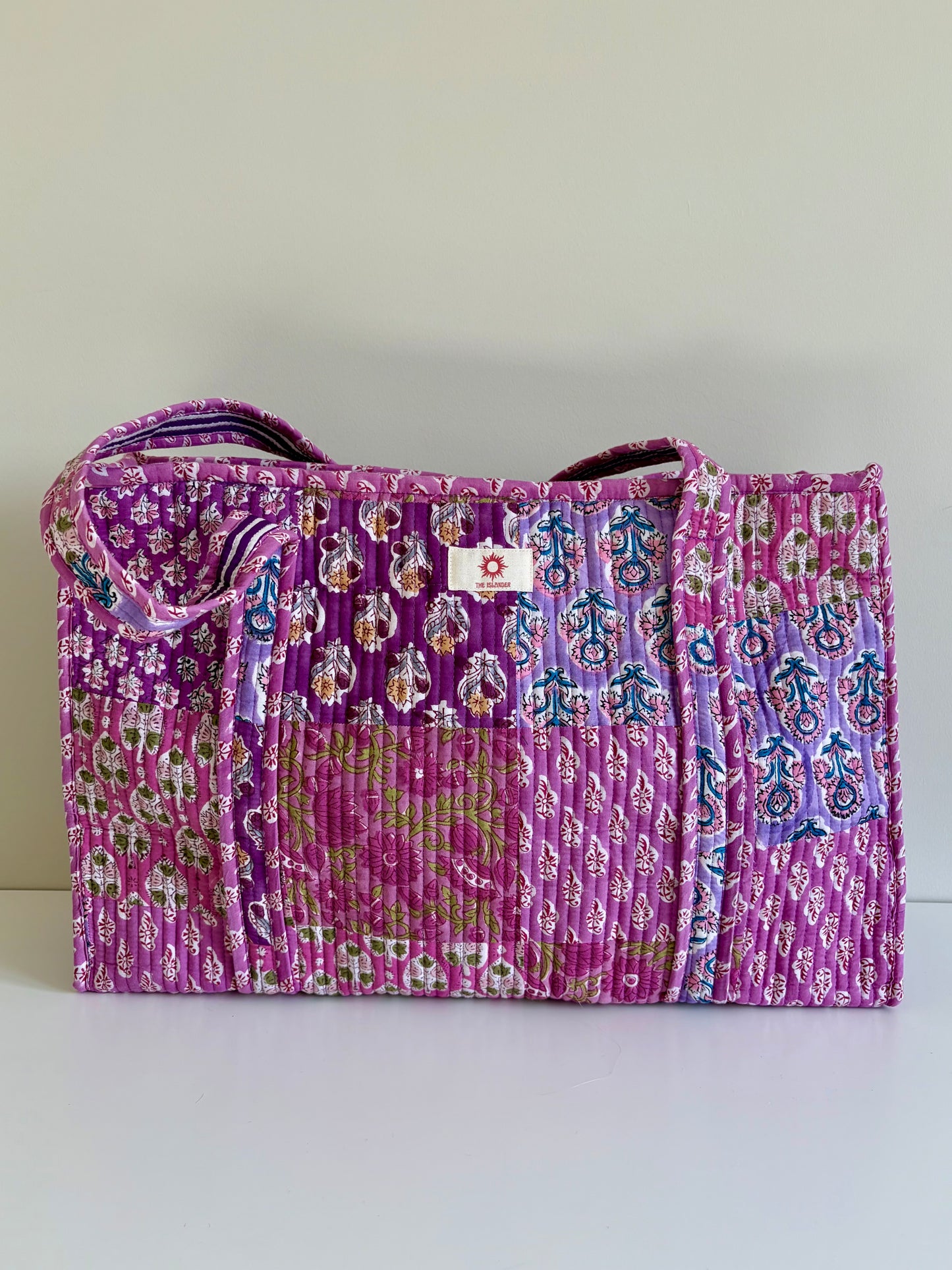 Purple Patchwork Large Tote Bag