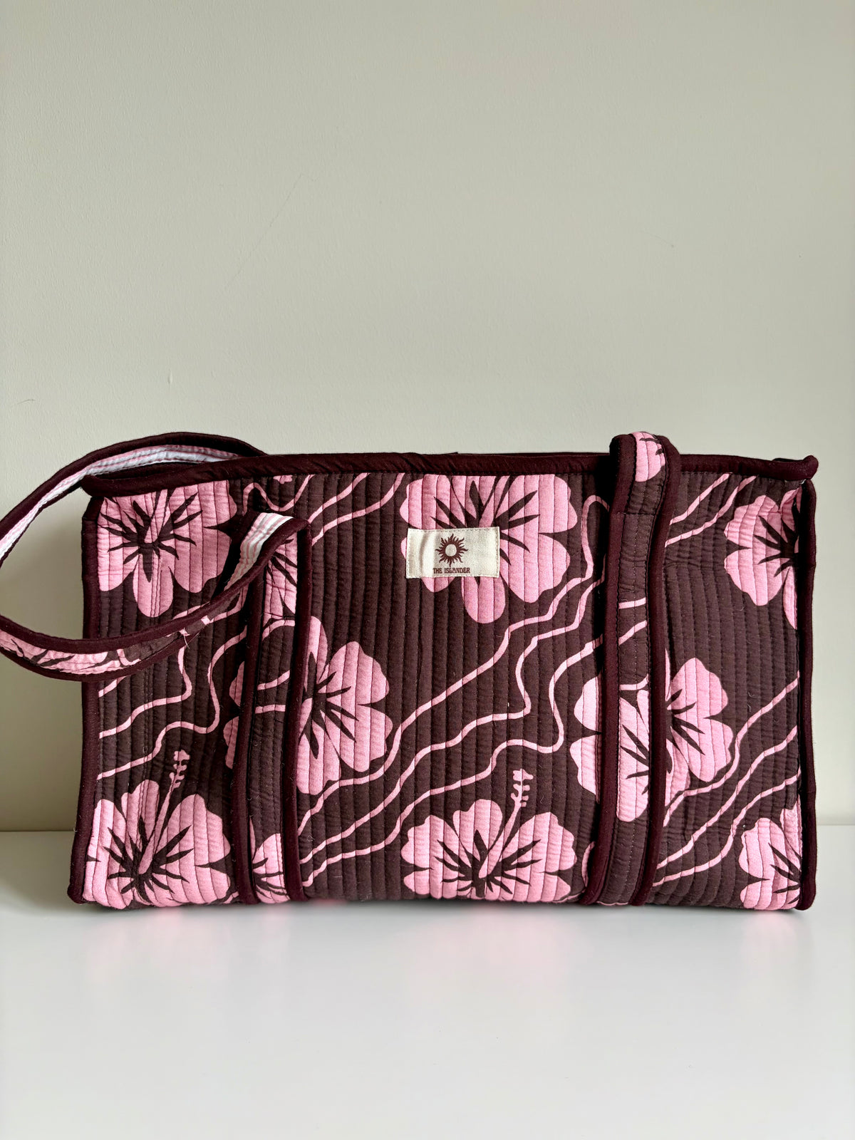 Brown & Pink Hibiscus Compartment Midi