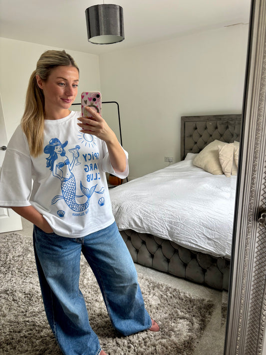Blue Spicy Marg- Women's Oversized/Boxy Shape - Organic Cotton