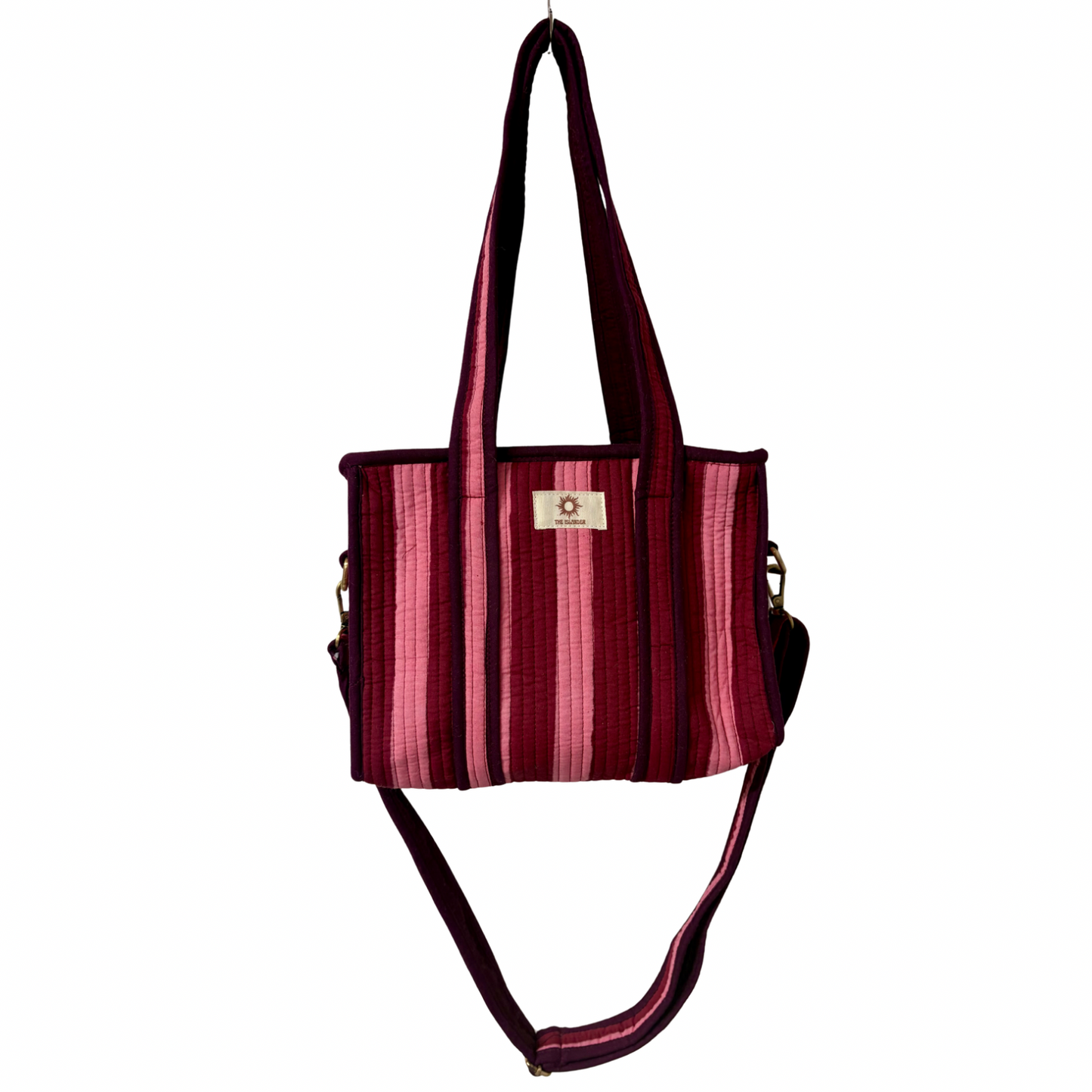 Burgundy & Pink Mini Tote Bag