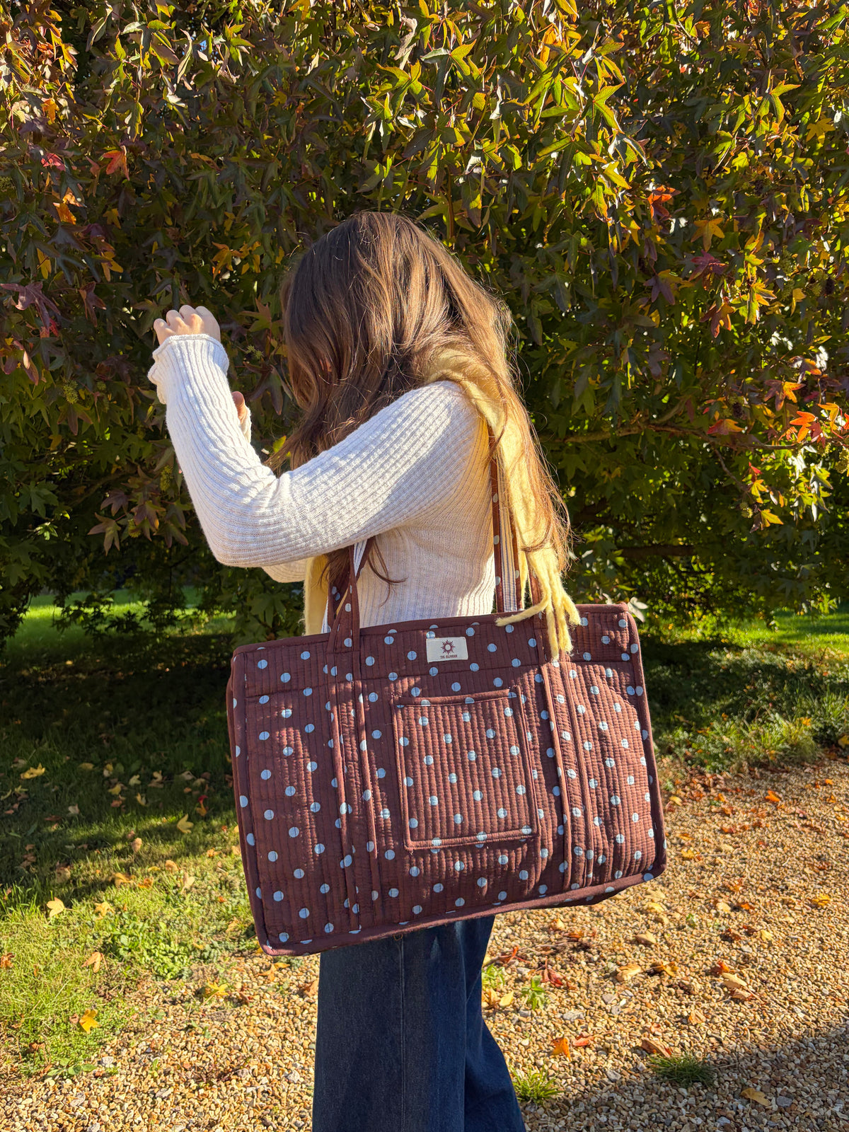 Brown And Blue Polka Large Compartment