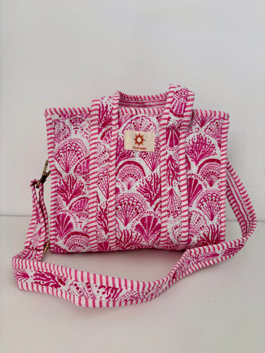 Pink Shells Mini Quilted Bag