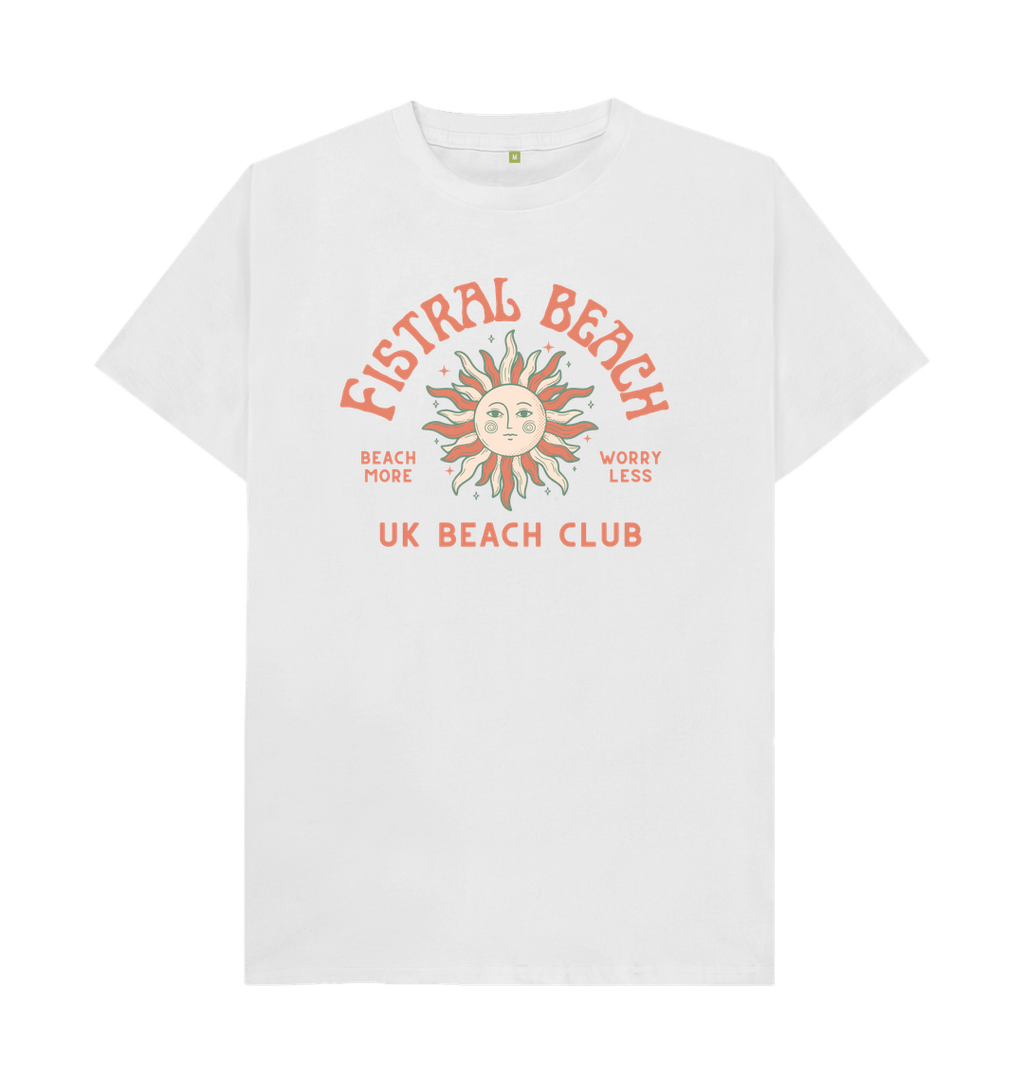 White Fistral Beach - UK Beach club Tee - Unisex Tshirt - Beach More\/Worry Less