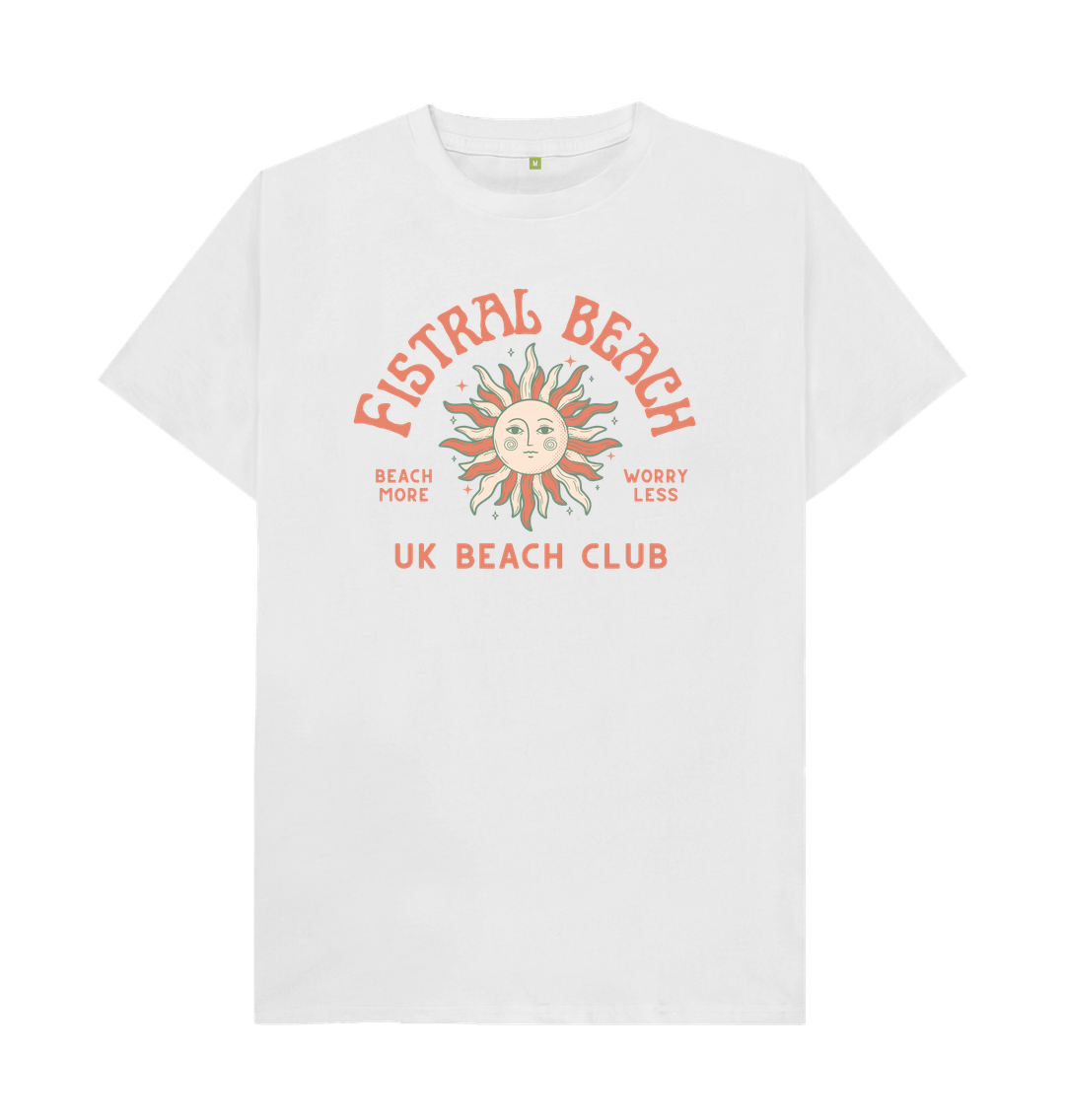 White Fistral Beach - UK Beach club Tee - Unisex Tshirt - Beach More\/Worry Less