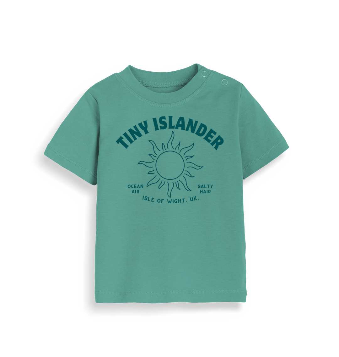 Sage Green Tiny Islander Blue - Organic Cotton Baby T Shirt