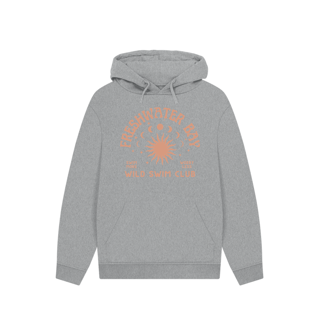 Athletic Grey Freshwater Bay - Wild Swim Club - Unisex Oversized Fit Hoodie - Organic Cotton