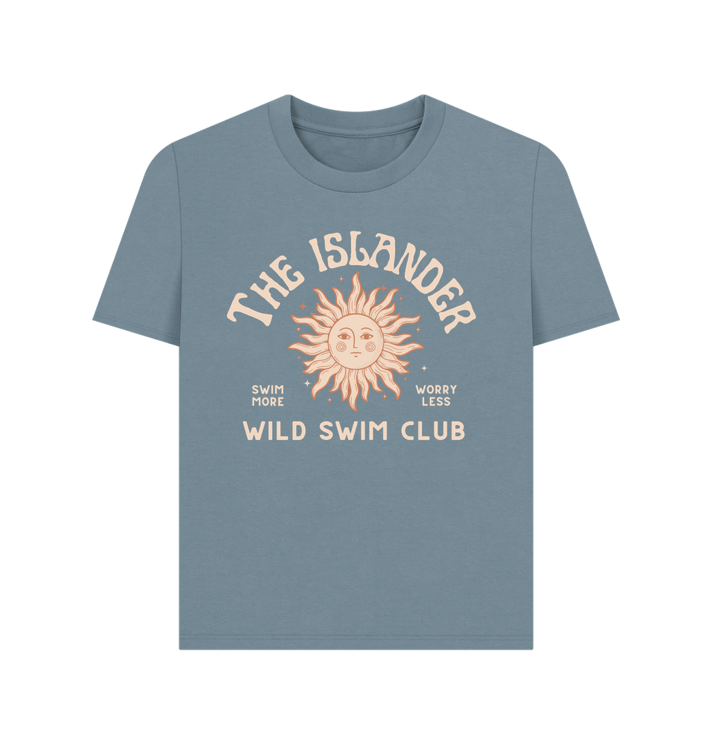 Stone Blue The Islander - Wild Swimming Club - Women's T shirt - Isle of Wight