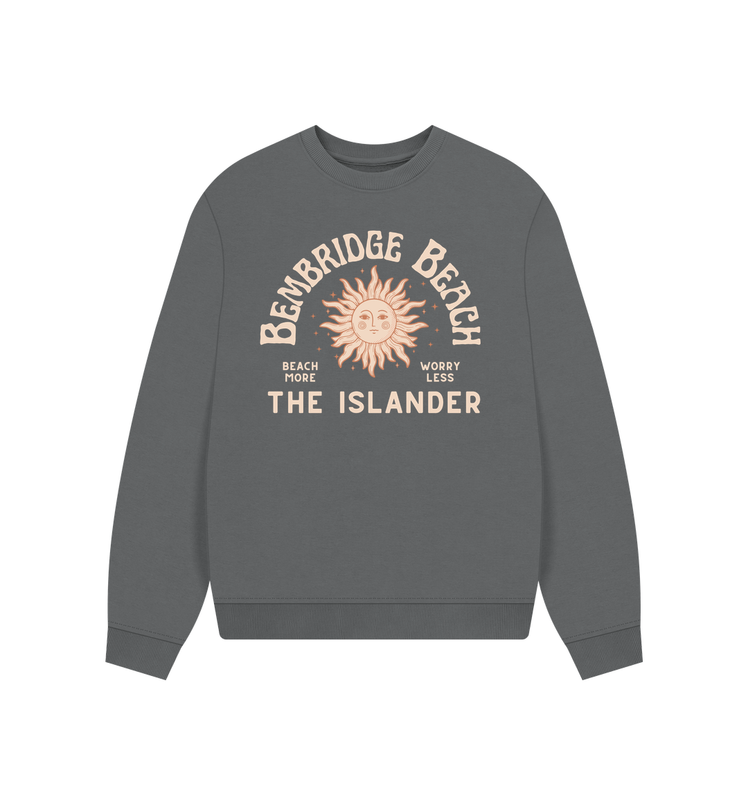 Slate Grey Bembridge Beach - The Islander - Women's Oversized Style Sweatshirt