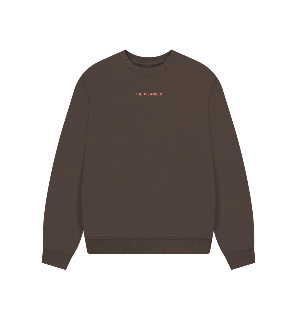 Chocolate Checkerboard The Islander  - Women's Oversized Style Sweatshirt - Print Back and Front