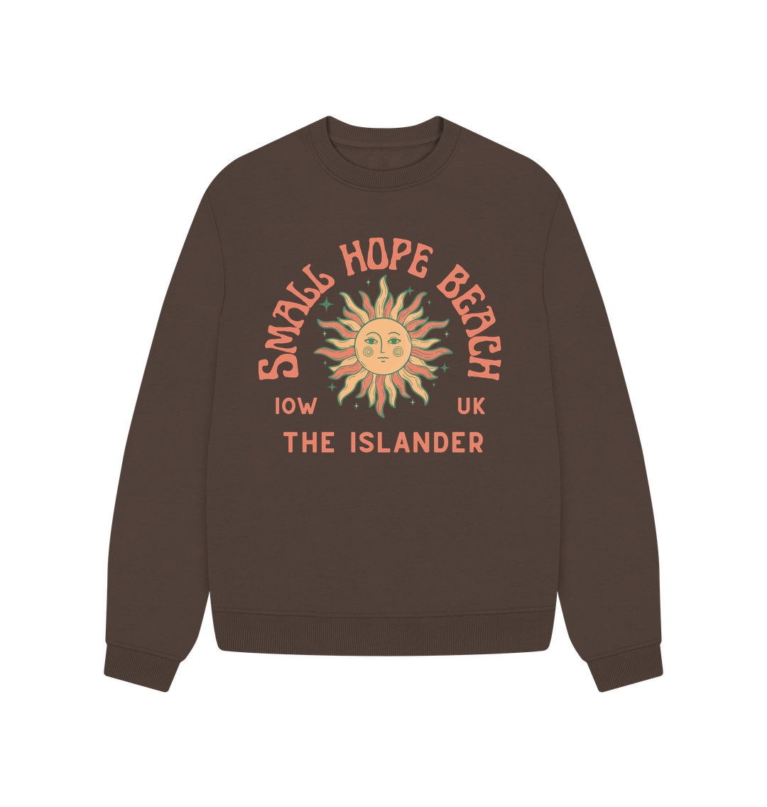 Chocolate Small Hope Beach - Women's oversized sweatshirt - Sunshine and stars - The Islander