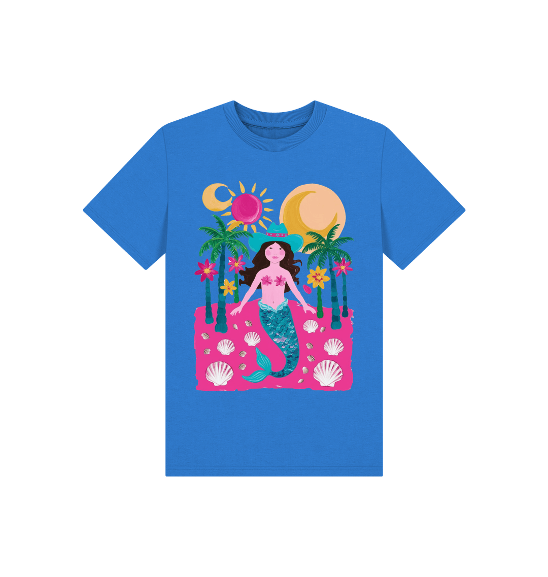 Bright Blue Printed Kids T-Shirt