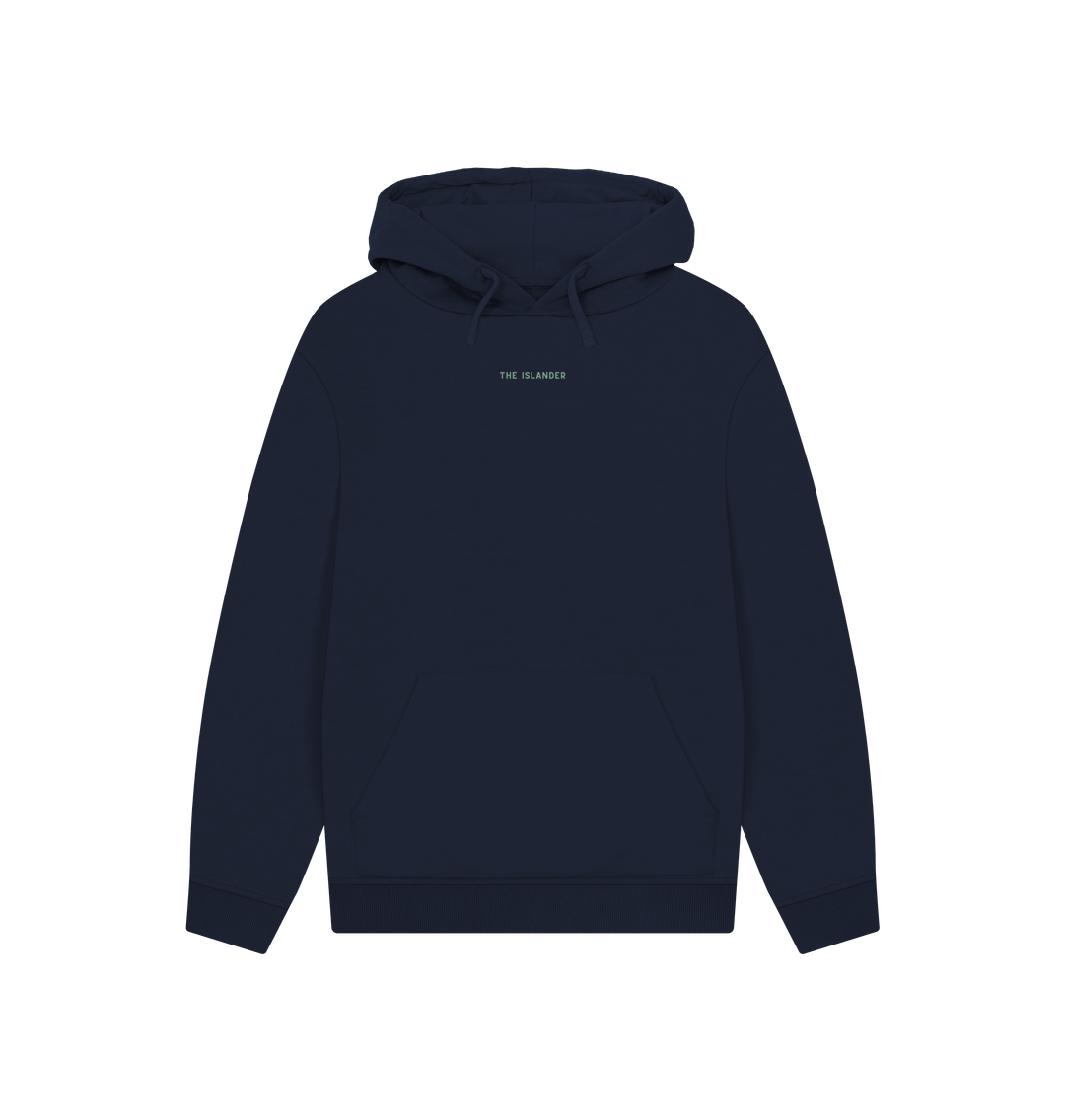 Navy Cold Water Club - The Islander - Unisex Oversized Fit Hoodie - Organic Cotton- Printed Back & Front