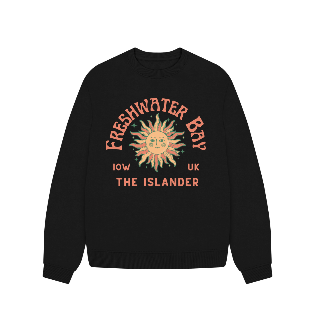 Black Freshwater Bay - Women's oversized sweatshirt - Sunshine and stars - The Islander