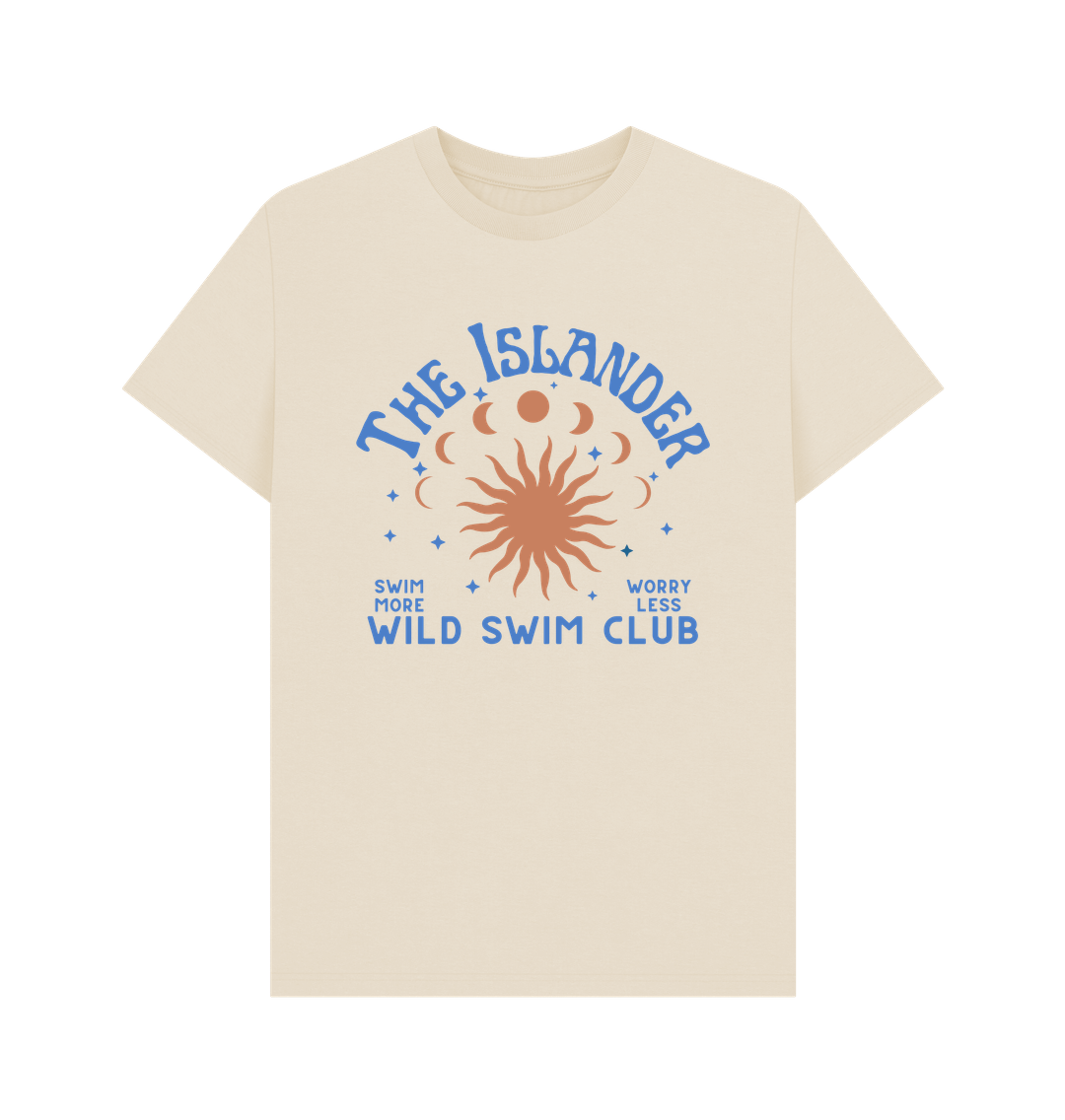 Oat Wild Swim Club - Unisex T Shirt - Swim More\/Worry Less - Sun Moon and Stars