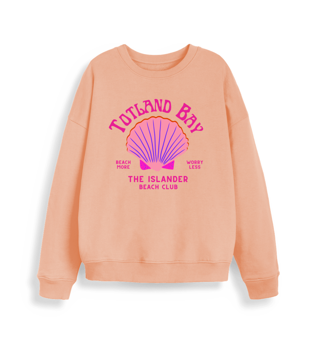 Fraiche Peche Totland Bay - Pink Beach Club - Women's Oversized Style Sweatshirt