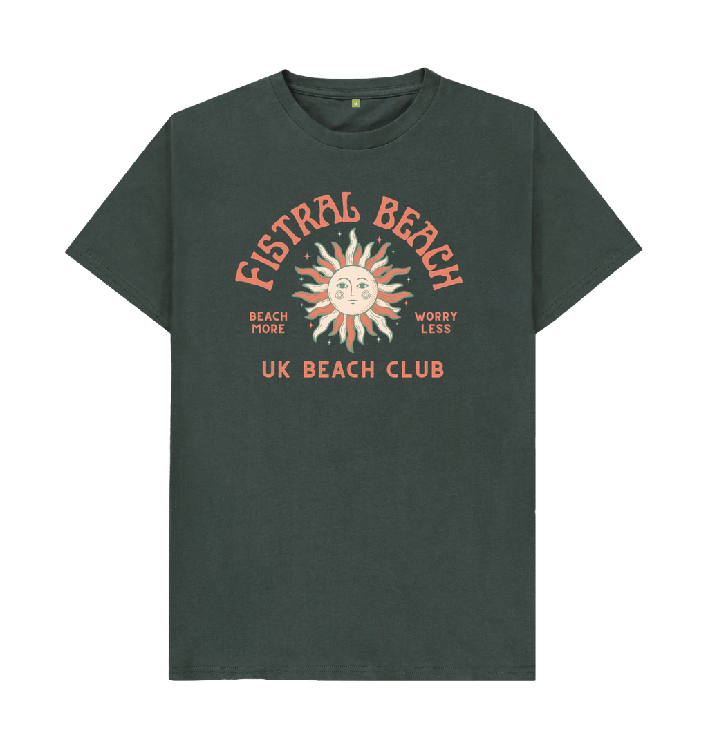 Dark Grey Fistral Beach - UK Beach club Tee - Unisex Tshirt - Beach More\/Worry Less
