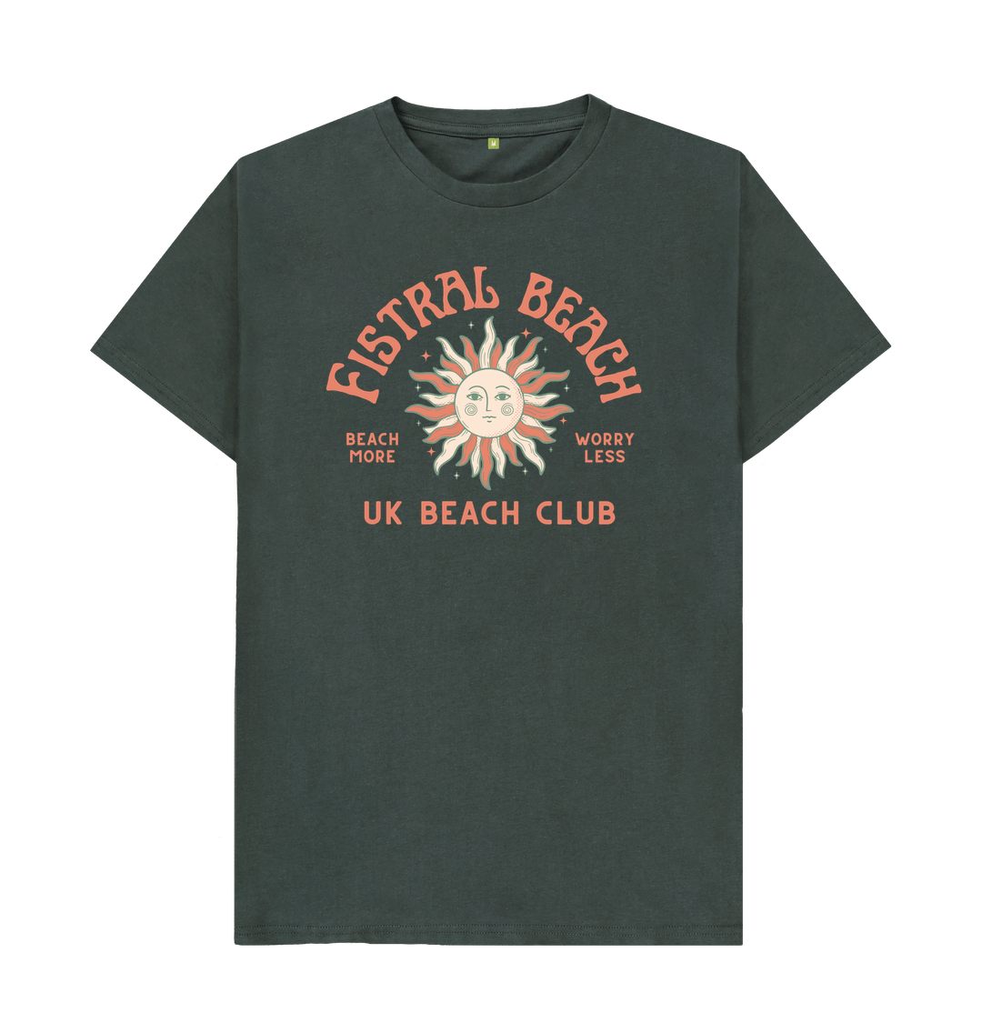 Dark Grey Fistral Beach - UK Beach club Tee - Unisex Tshirt - Beach More\/Worry Less