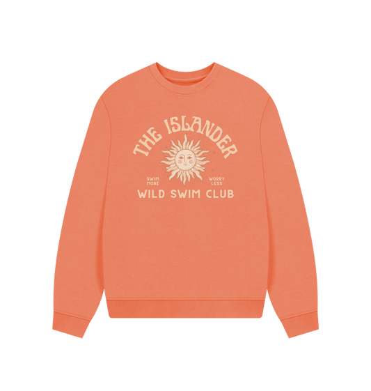 Apricot The Islander - Wild swim Club - Women's Oversized Style Sweatshirt