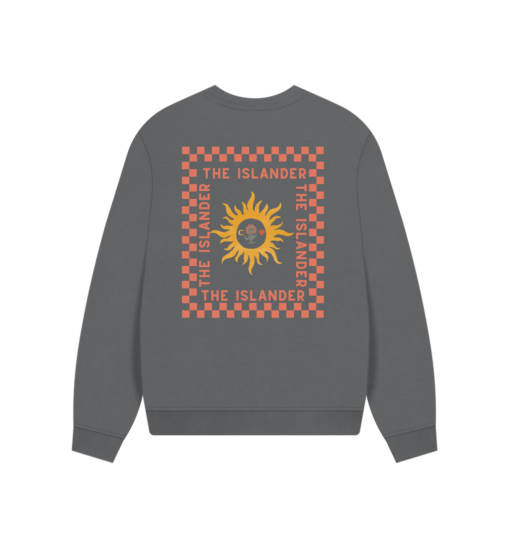 Checkerboard The Islander  - Women's Oversized Style Sweatshirt - Print Back and Front