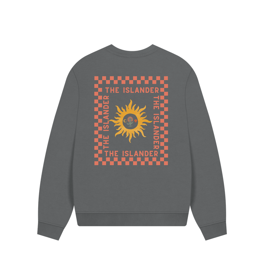 Checkerboard The Islander  - Women's Oversized Style Sweatshirt - Print Back and Front