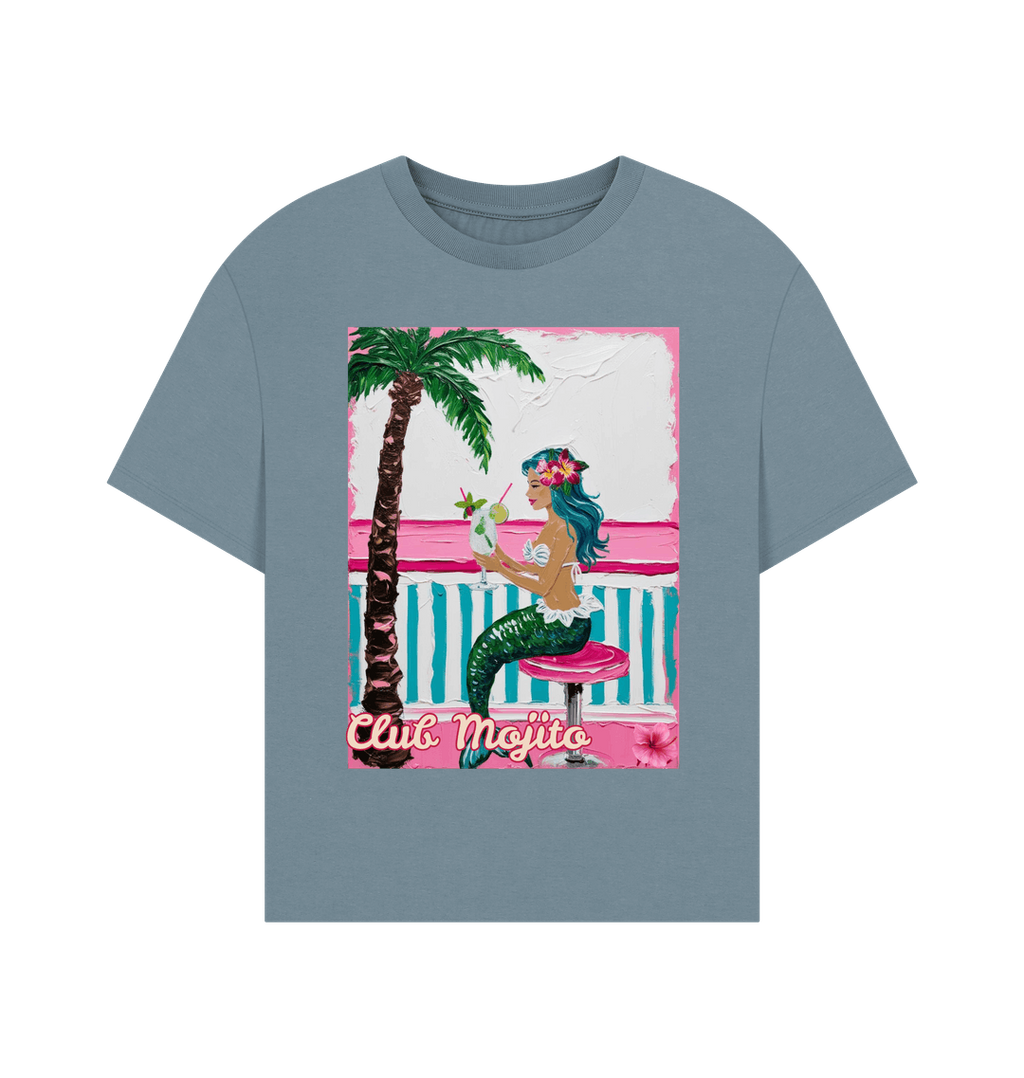 Stone Blue Printed T-shirt