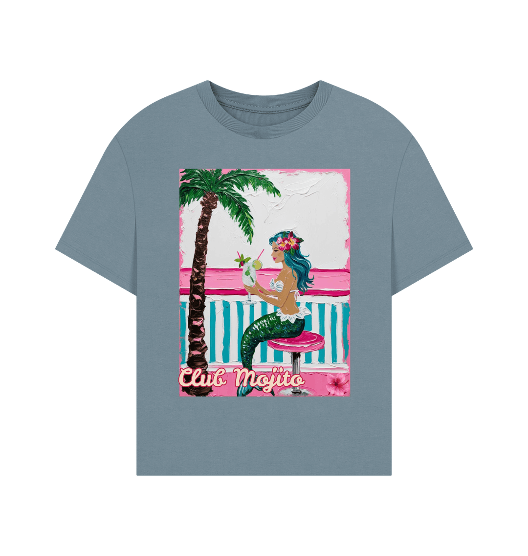 Stone Blue Printed T-shirt