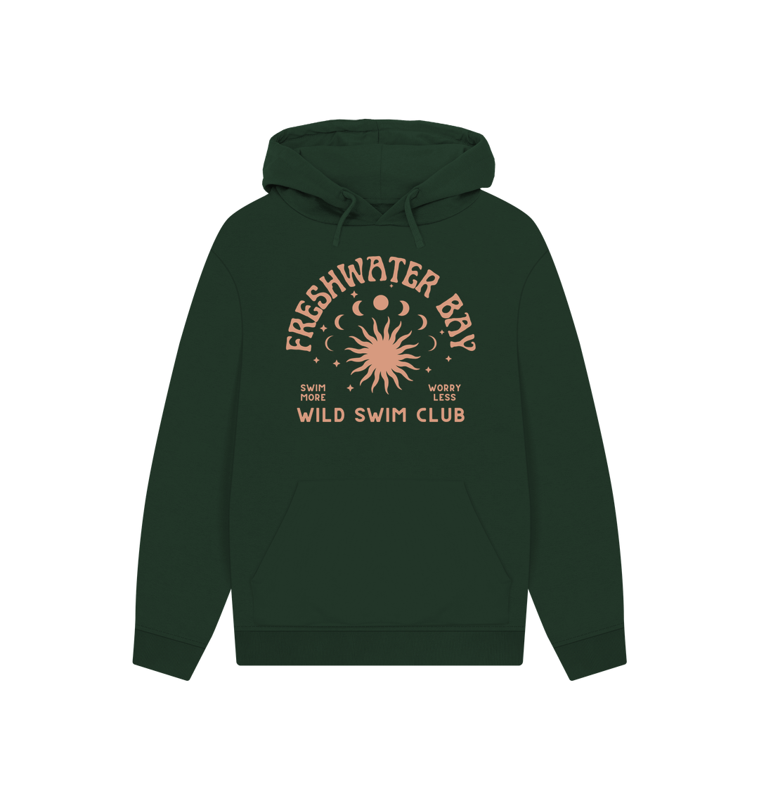 Evergreen Freshwater Bay - Wild Swim Club - Unisex Oversized Fit Hoodie - Organic Cotton