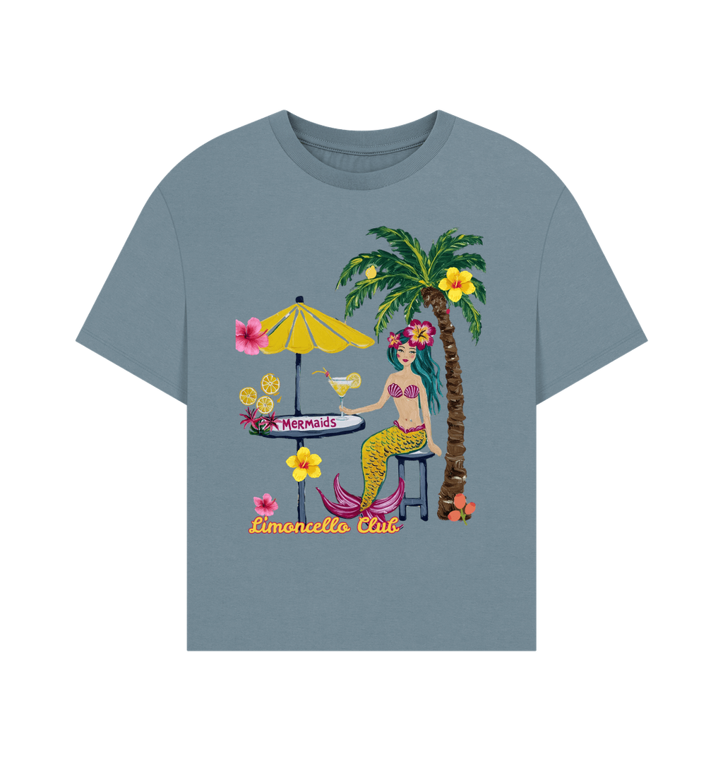 Stone Blue Printed T-shirt