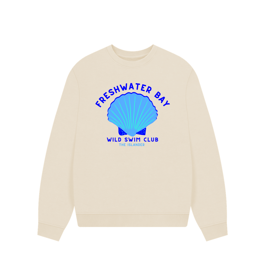 Oat Freshwater Bay - Blue Wild Swim Club - Women's Oversized Style Sweatshirt