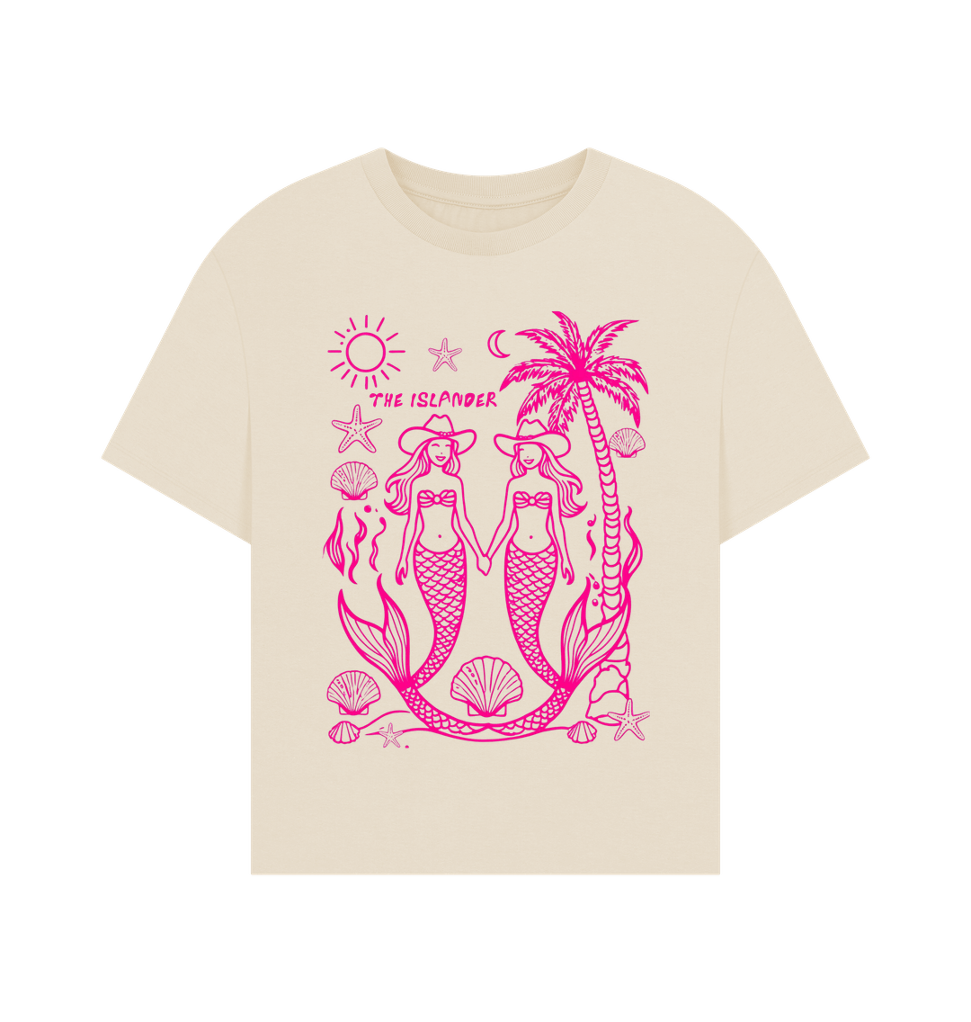 Oat Coastal Cowgirl Mermaid - Women's Oversized Style Heavyweight T Shirt - Organic Cotton
