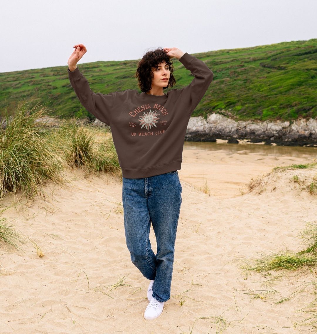 Chesil Beach - UK Beach club  - Women's Oversized style sweatshirt - Dorset Beach