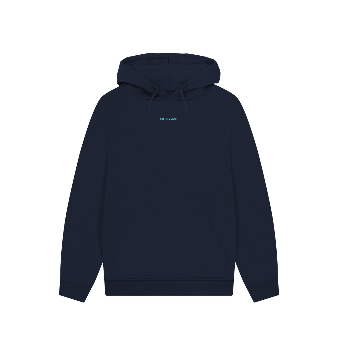 Navy Bembridge Beach - The Islander - Unisex Oversized Style Hoodie - Printed Front And Back