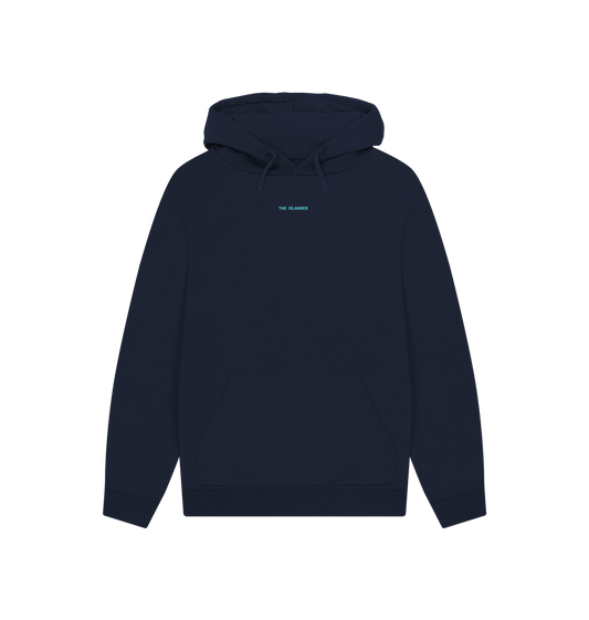 Navy Bembridge Beach - The Islander - Unisex Oversized Style Hoodie - Printed Front And Back