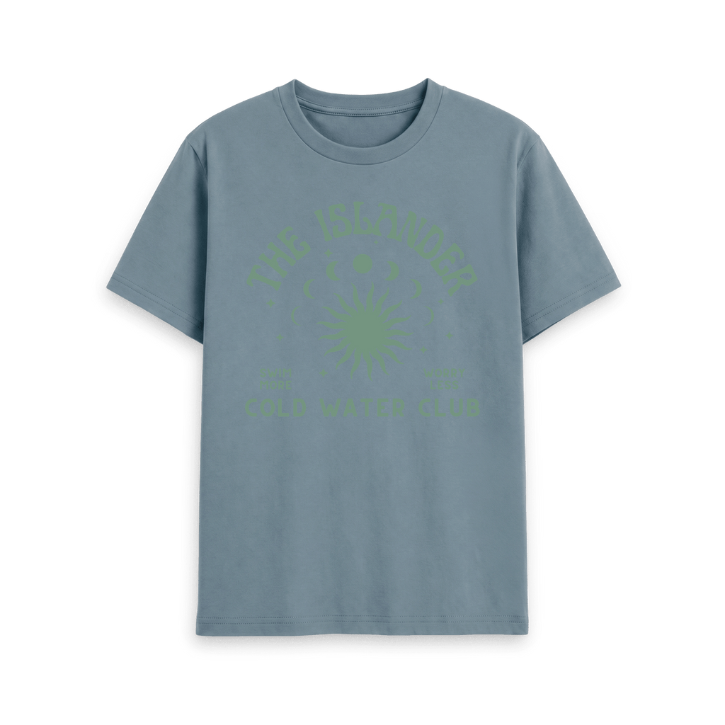 Stone Blue Printed T-shirt Front