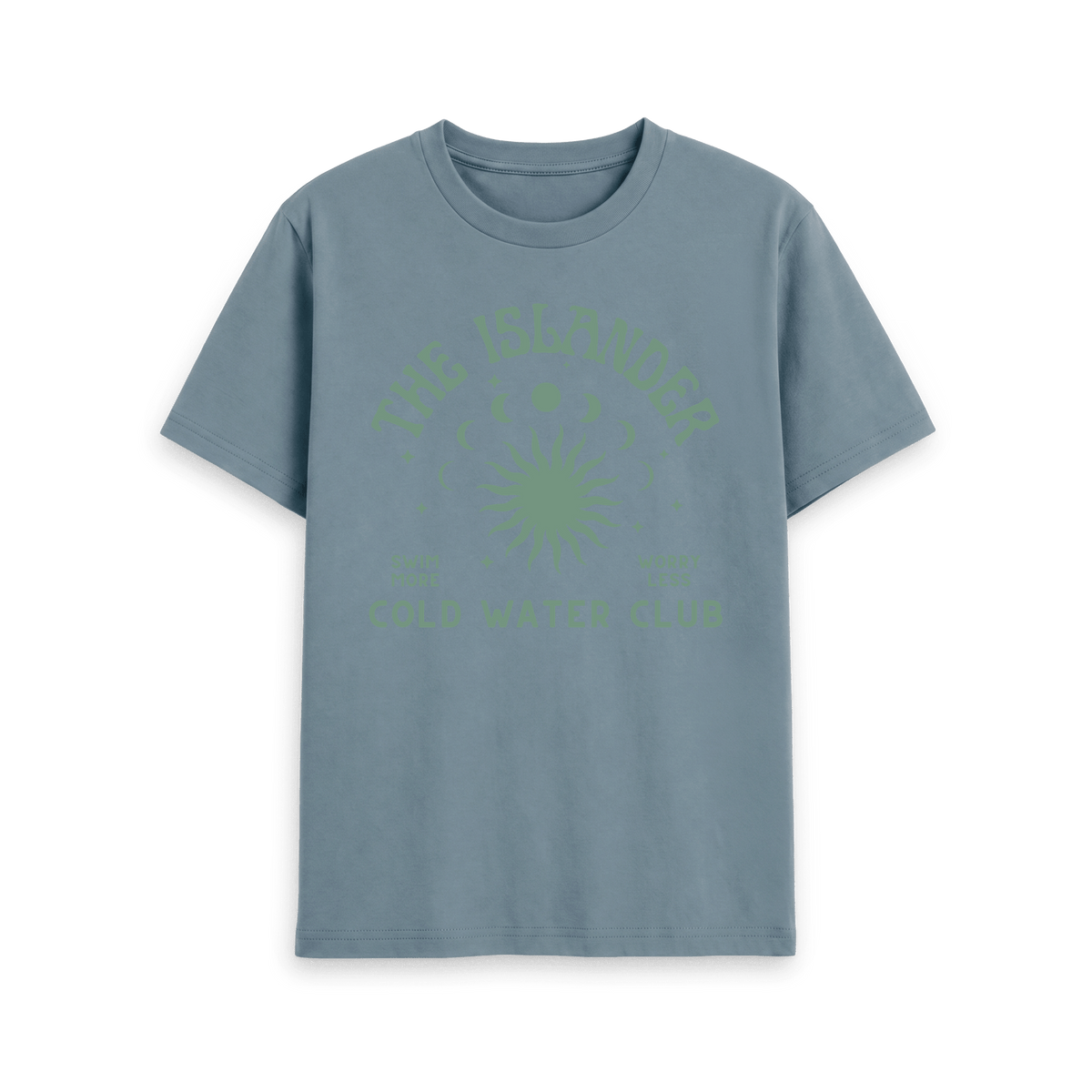Stone Blue Printed T-shirt Front