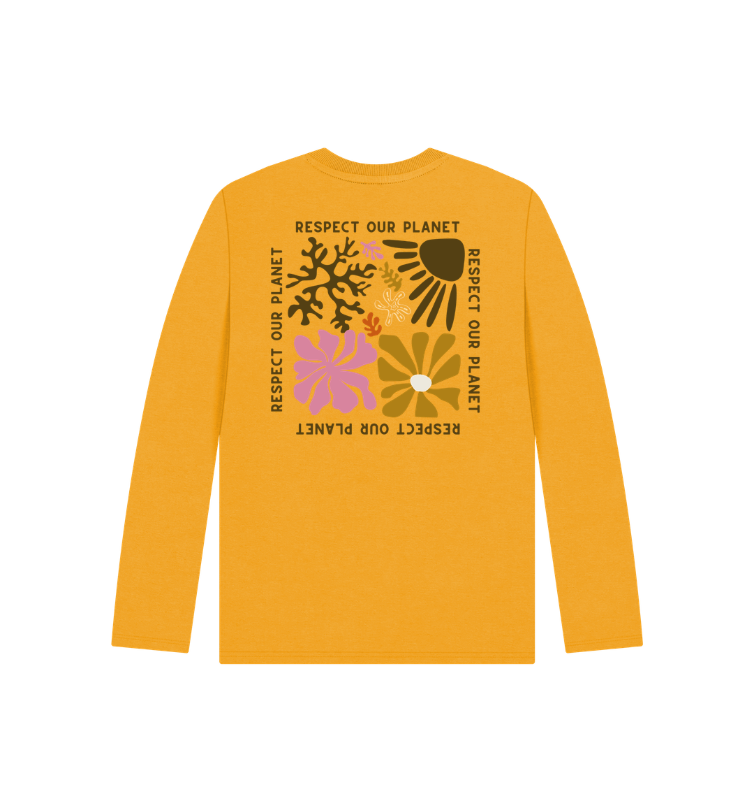 Respect Our Planet - Kids Long Sleeve T Shirt  - Organic Cotton