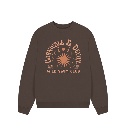 Chocolate Cornwall and Devon - Women's Oversized Style Sweatshirt - Wild Swim Club