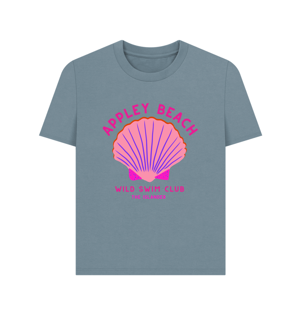 Stone Blue Appley Beach - Pink Wild Swim Club - Women's T Shirt